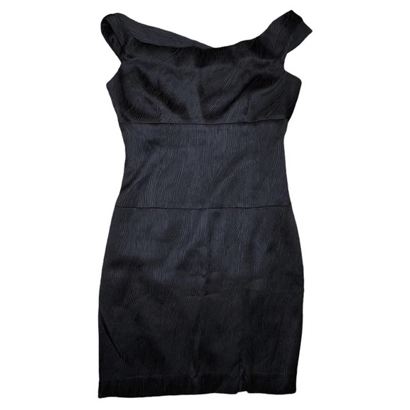 Black Halo Dresses Black Halo Black Classic Off Shoulder Textured